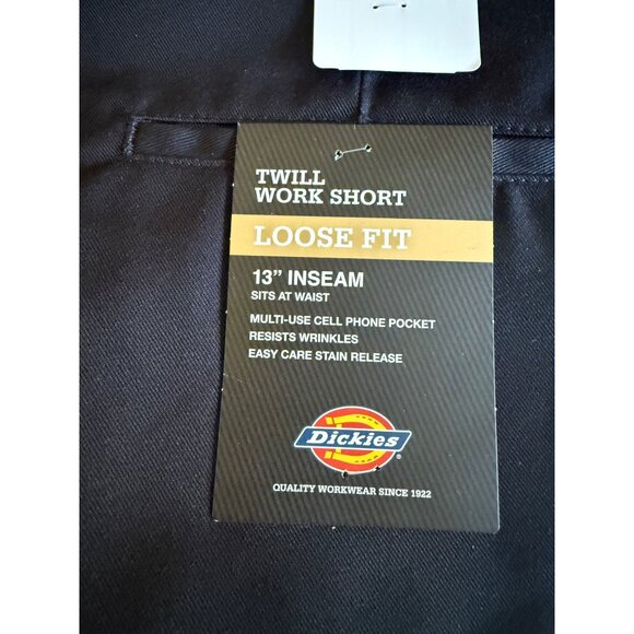 Dickies Twill Work Shorts Loose Fit 13" Inseam Size 36 (Black)- NEW - Picture 3 of 5